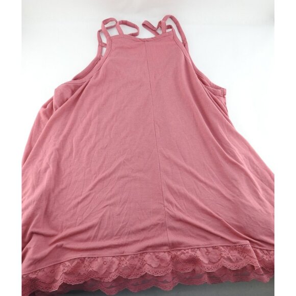 New Wonder Up Pink Lost In Dreams Dreamcatcher Tank Top Lace Hem XL 15 17 Boho - Picture 5 of 8